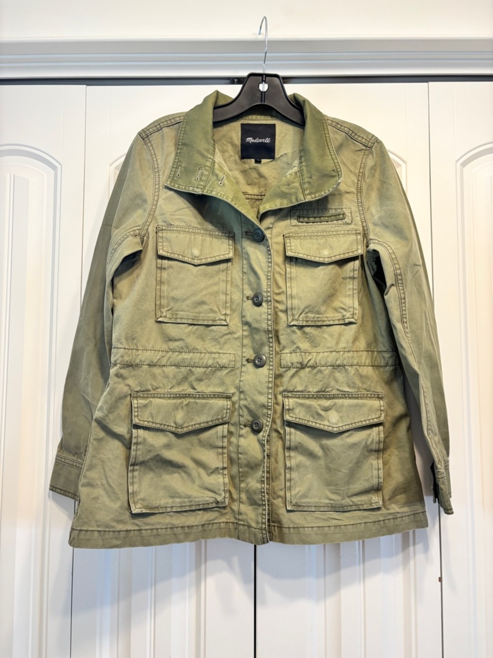 Madewell Khaki Green Cotton Military Utility Jacket - Medium